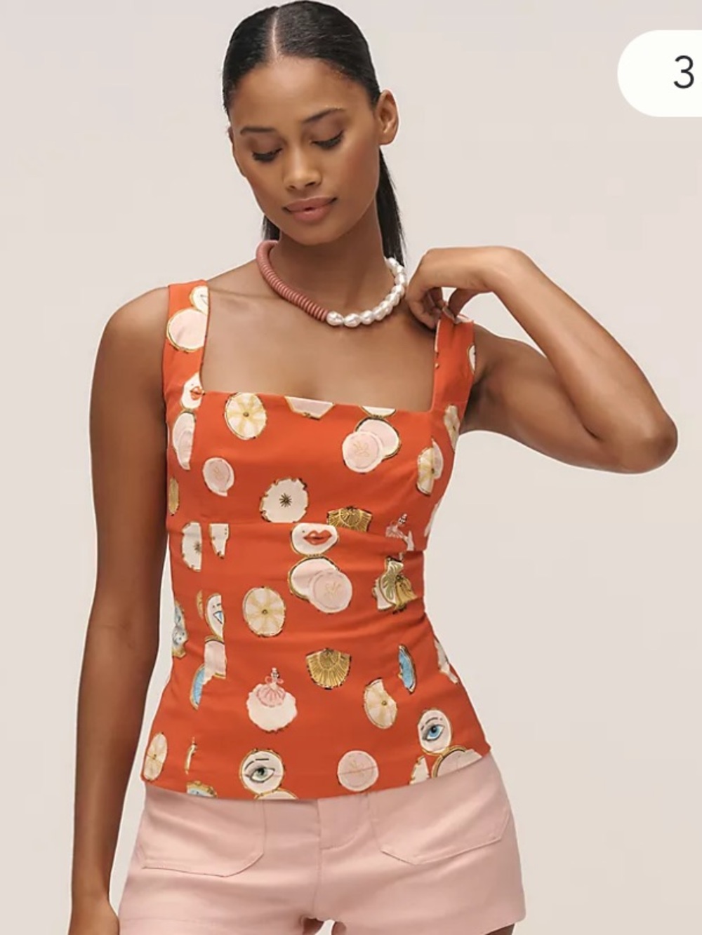 Anthropologie Maeve Square-Neck Tank Top Summer Top M
